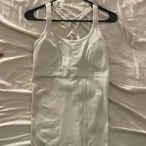 lululemon eb to street tank White Ribbed Tank Top